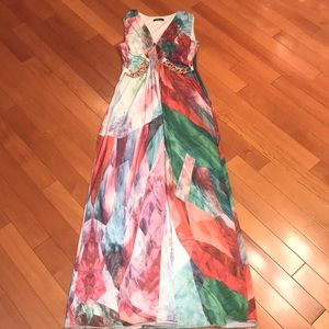 European Watercolor Maxi Dress